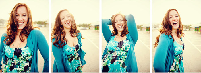 Pretty girl in the sunlight during a San francisco engagement session