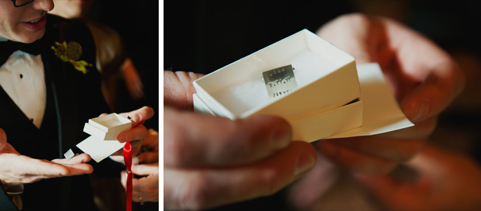 detailed photo of cufflinks as wedding present by san francisco wedding photographer
