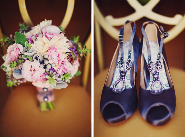 Shoes and flowers in vintage wedding photos by Tinywater