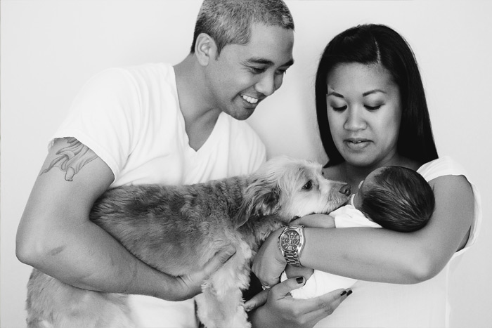 San Francisco family portraits with puppy by San Francisco newborn photographer, Tinywater Photography