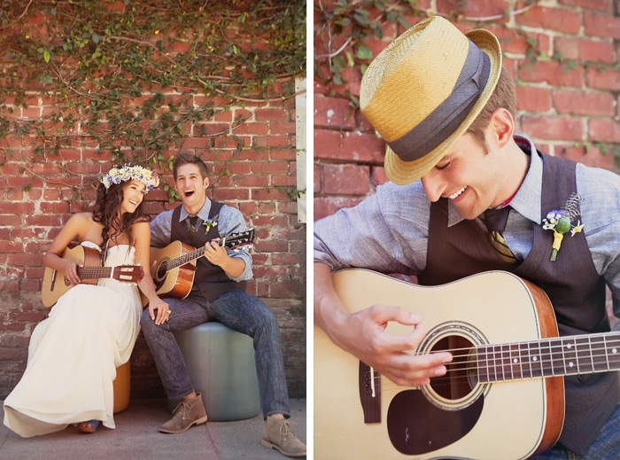 Musical bohemian wedding inspiration, photos by Tinywater Photography