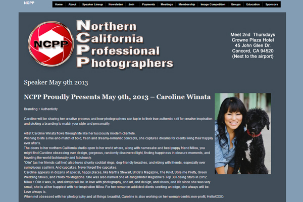Milou and Olin Speaking at Northern California Professional Photographers meeting