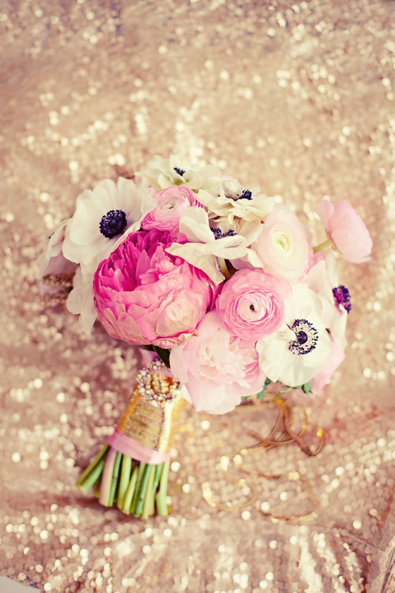 garden roses and anemone flowers