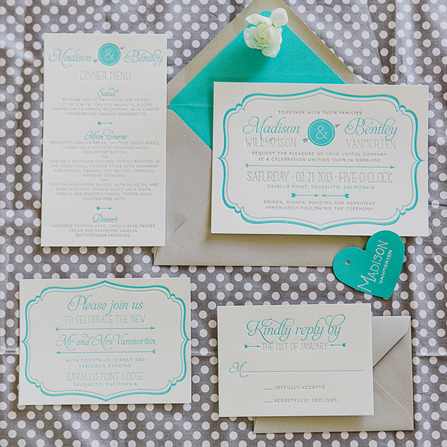 teal and grey invitations 