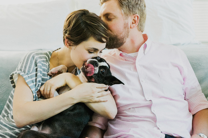 cute family with dog