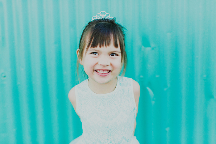 smiling happy girl with tiara I milou + Olin photography