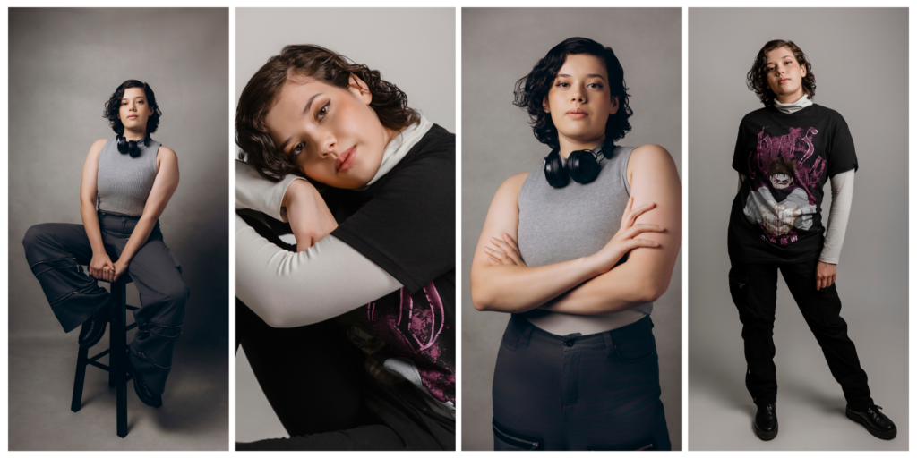 Modern teen portrait session capturing a relaxed and authentic moment